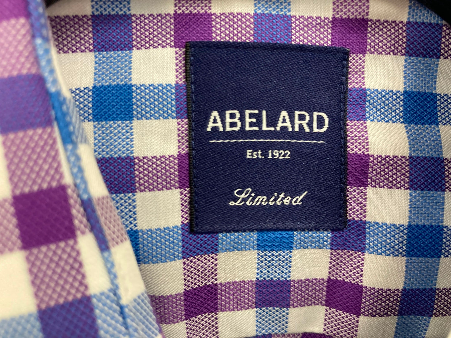 Abelard Classic L/S Button Up Purple Check Shirt Mens Sz 44 Xl NEW