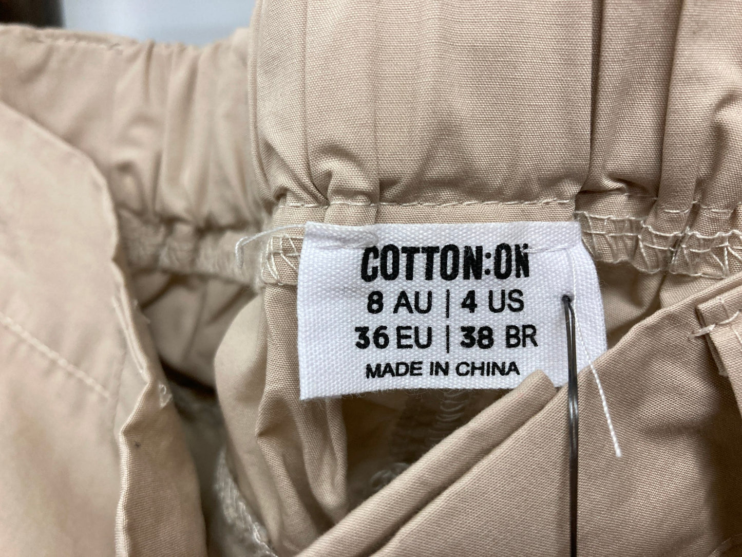 Cotton On Scout Cargo Pants In Washed Sand Ladies Sz 8 *Tags NEW