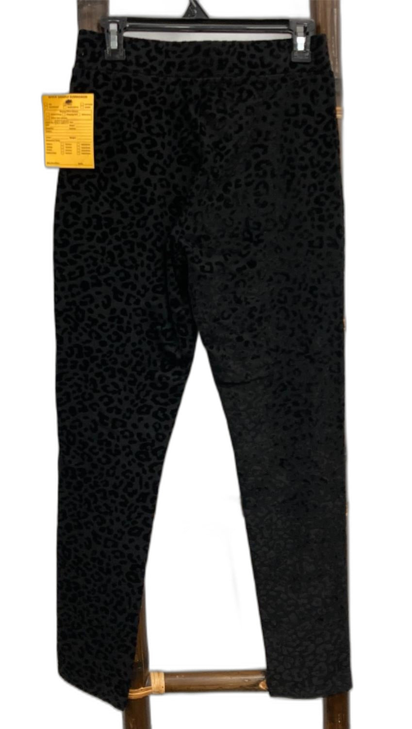 Ping Pong Animal Texture Print Stretch Straight Leg Black Pants Sz 10 Rp$129 NEW